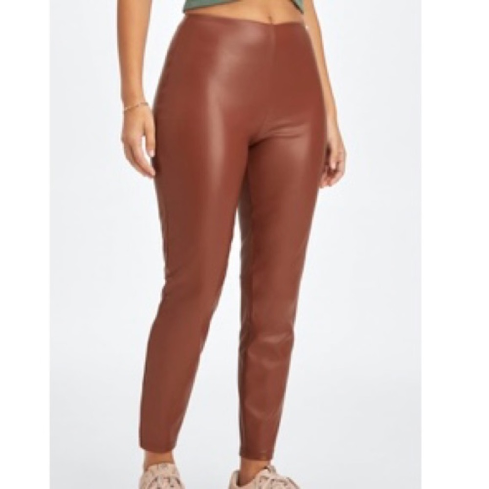 Brown Faux Leather Leggings